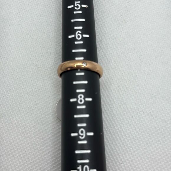 NWOT Size 7 Stainless steel band with solitaire zircon stone - Picture 4 of 4